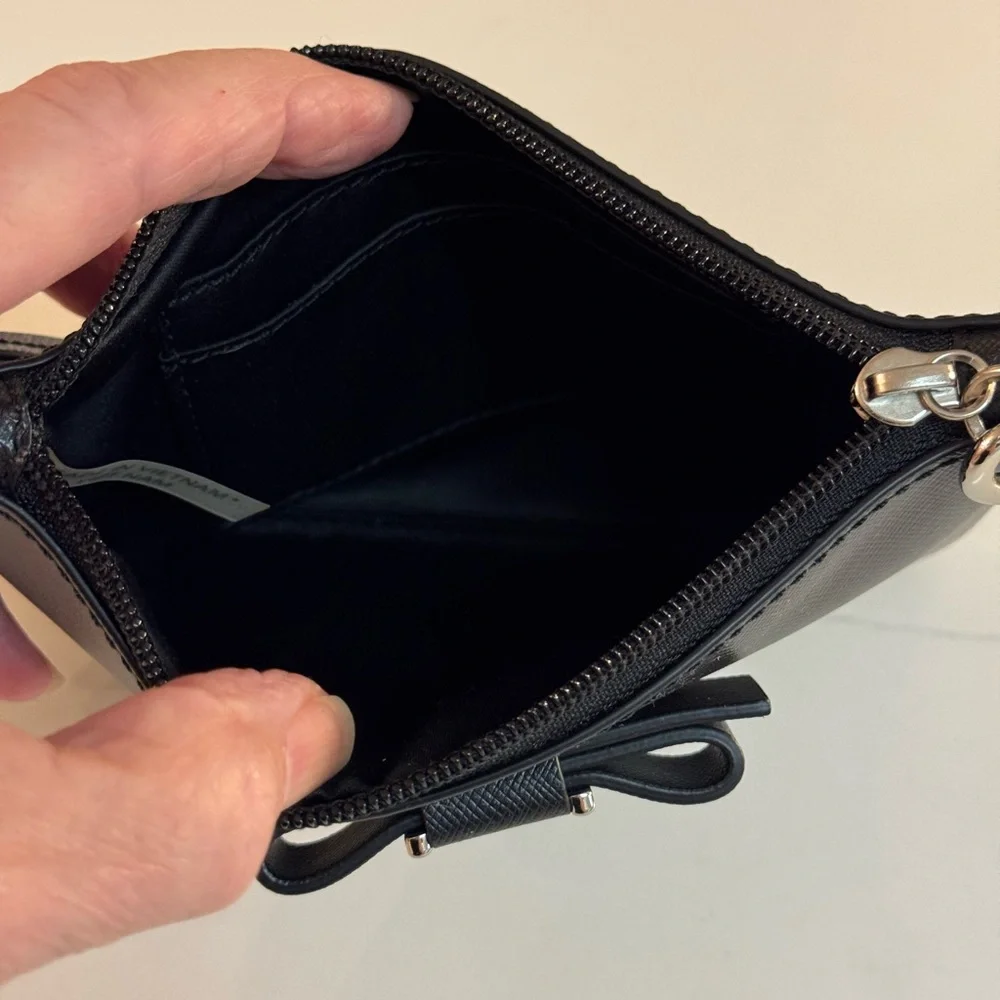 🖤 COACH BLACK DARCY SAFFIANO LEATHER BOW WRISTLET! - Picture 7 of 7